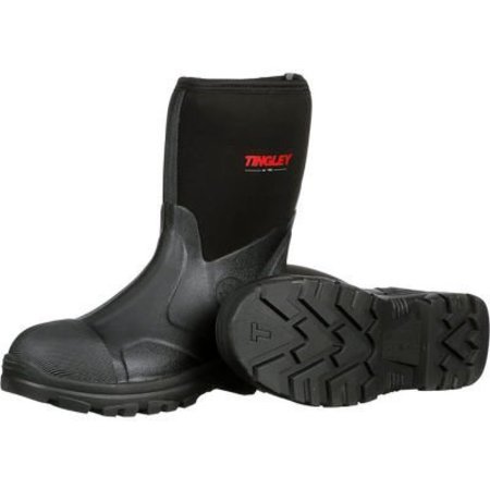 TINGLEY Tingley® Badger Neoprene Boots, Plain Toe, Upper Rubber Sole, Steel Shank, 12"H, Blk, Size 4 87121.04